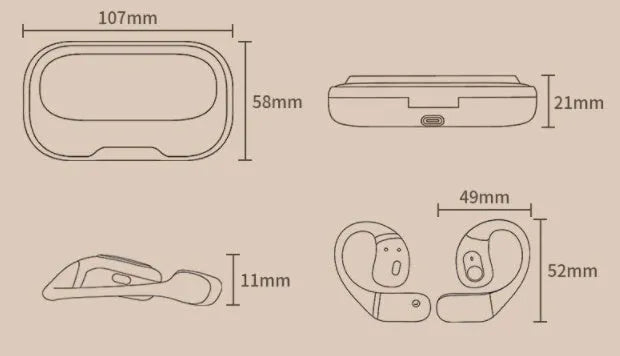 Ear-mounted Sports Bluetooth Headset Large Power And Long Battery Life - Bellarte Enchanté Ear-mounted Sports Bluetooth Headset Large Power And Long Battery Life